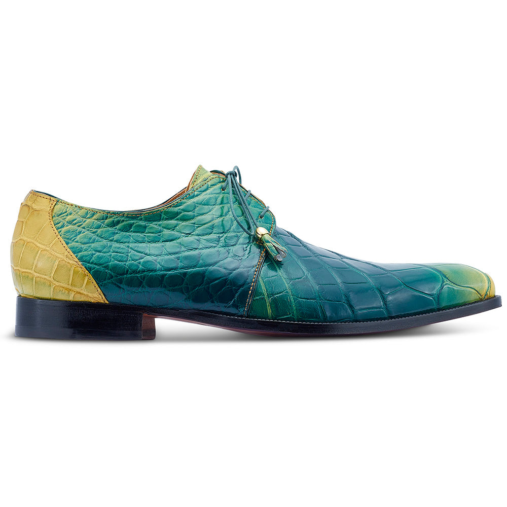 Mauri 4851 Chameleon Alligator Dress Shoes Multi Green