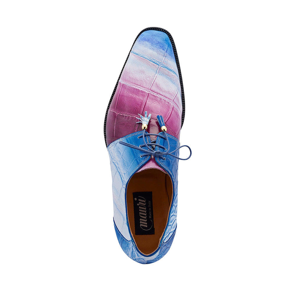 Mauri 4851 Chameleon Alligator Dress Shoes Multi Purple