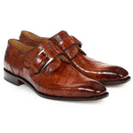 Mauri 4853 Alligator Monk Strap Shoes Gold (Special Order)