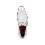 Mauri 4853 Alligator Monk Strap Shoes White