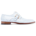Mauri 4853 Alligator Monk Strap Shoes White