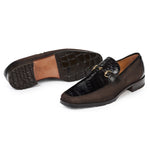 Mauri 4877 Alligator & Suede Loafers Dark Brown (Special Order)