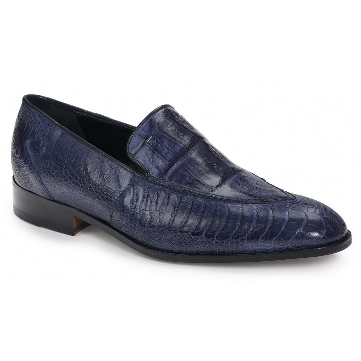 Mauri 4878 Serio Ostrich & Crocodile Loafers Wonder Blue