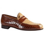 Mauri 4893/1 Croco Flanks / Ostrich Leg Dress Shoes Dune / Gold