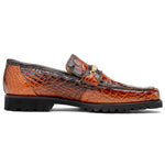 Mauri 4894/7 Debonair Alligator/ Nappa Loafers Cognac/ Dirty Gold