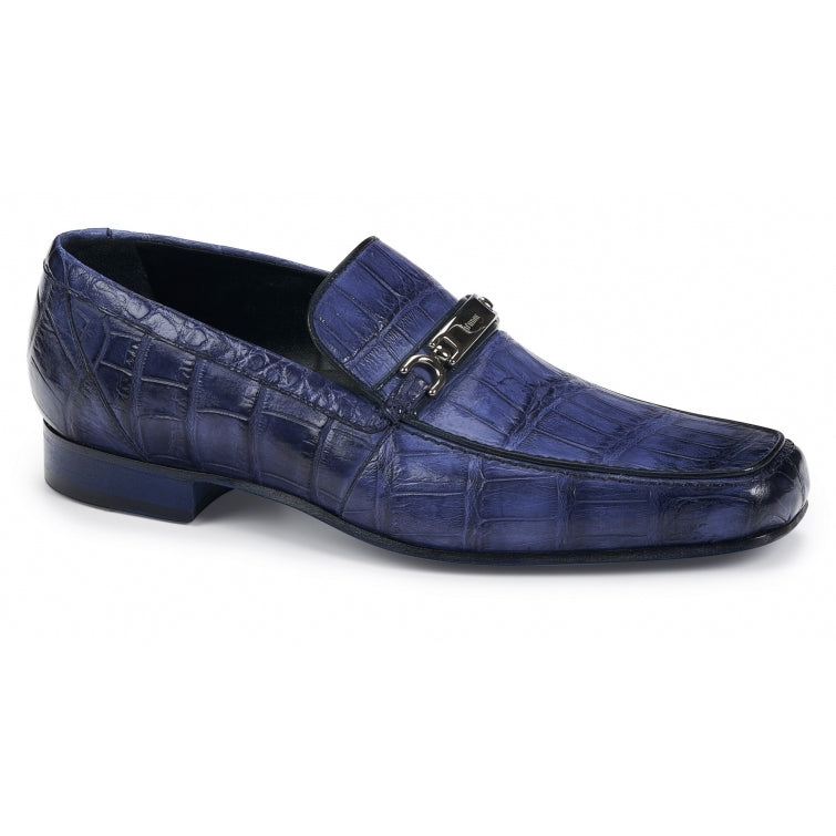Mauri 4894 Simeto Alligator Bit Loafers Wonder Blue