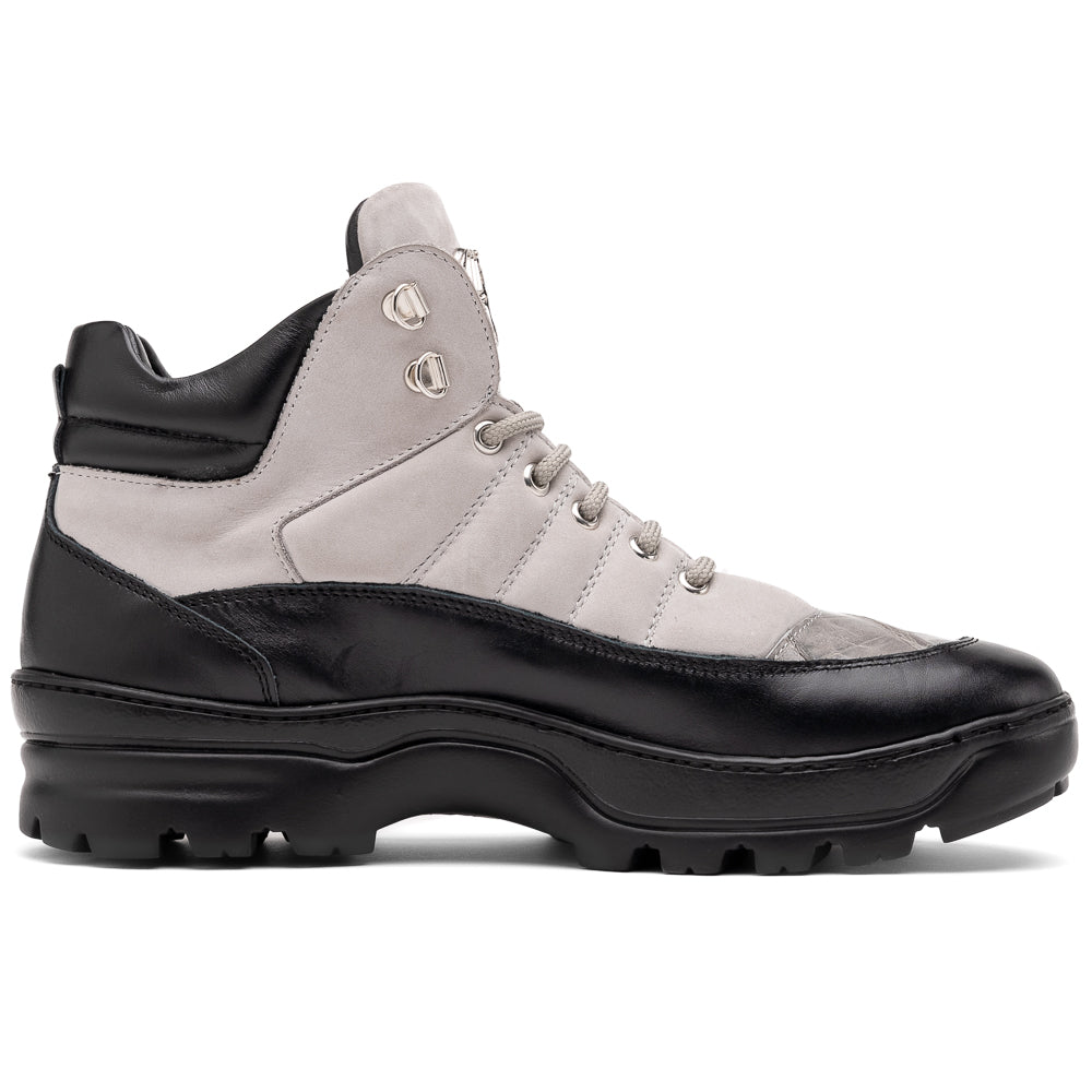 Mauri 4900 Polaris Nappa/ Baby Croc/ Suede Boots Black / Light Grey