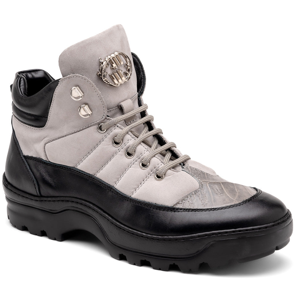 Mauri 4900 Polaris Nappa/ Baby Croc/ Suede Boots Black / Light Grey