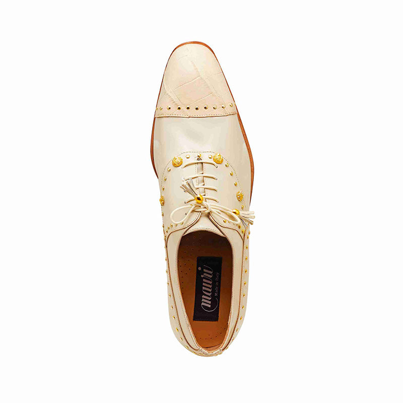 Mauri 4901 Body Alligator / Calfskin Shoes Cream