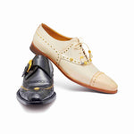 Mauri 4901 Body Alligator / Calfskin Shoes Cream
