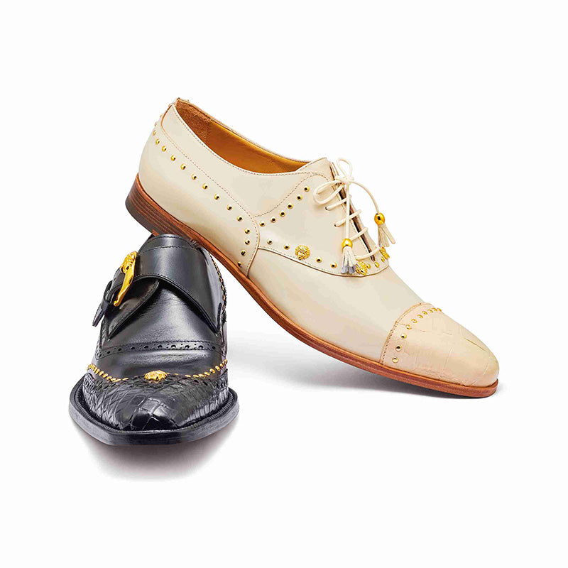 Mauri 4901 Body Alligator / Calfskin Shoes Cream