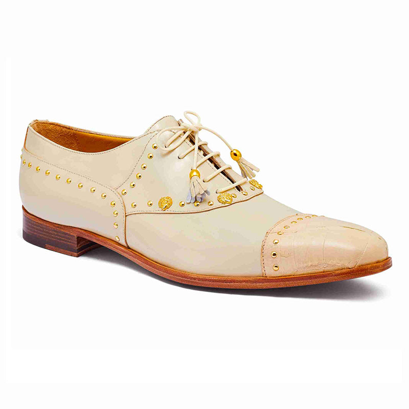 Mauri 4901 Body Alligator / Calfskin Shoes Cream
