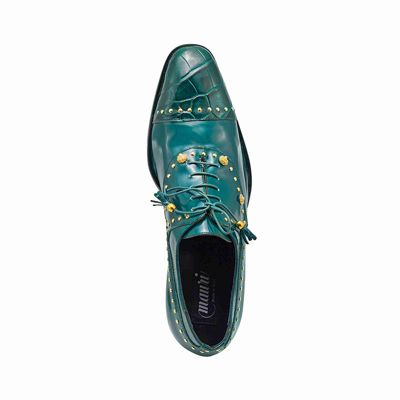 Mauri 4901 Body Alligator / Calfskin Shoes Hunter Green