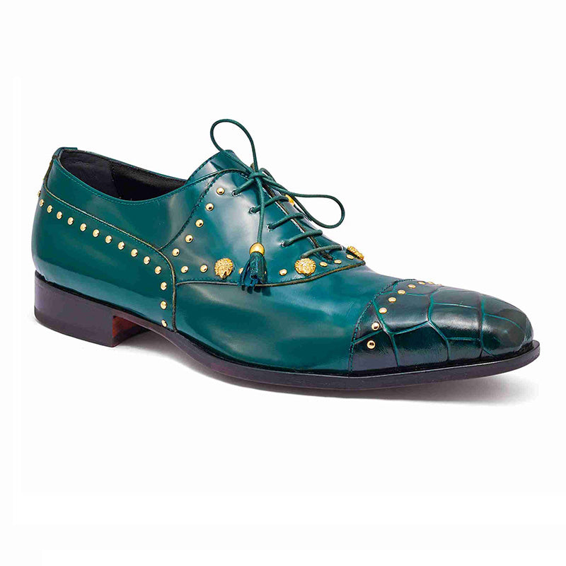 Mauri 4901 Body Alligator / Calfskin Shoes Hunter Green