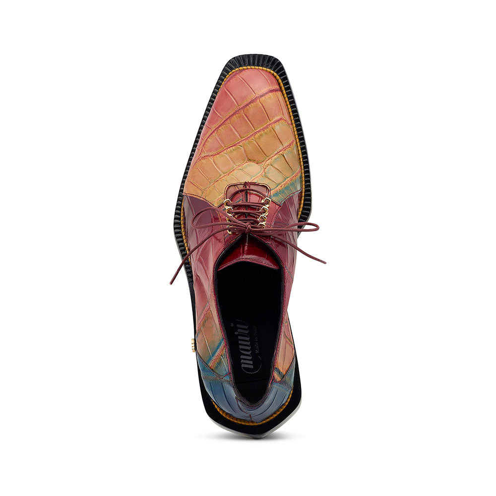 Mauri 4948/2 Alligator Shoes Multi Toffee/ Ruby Red/ Indigo Blue