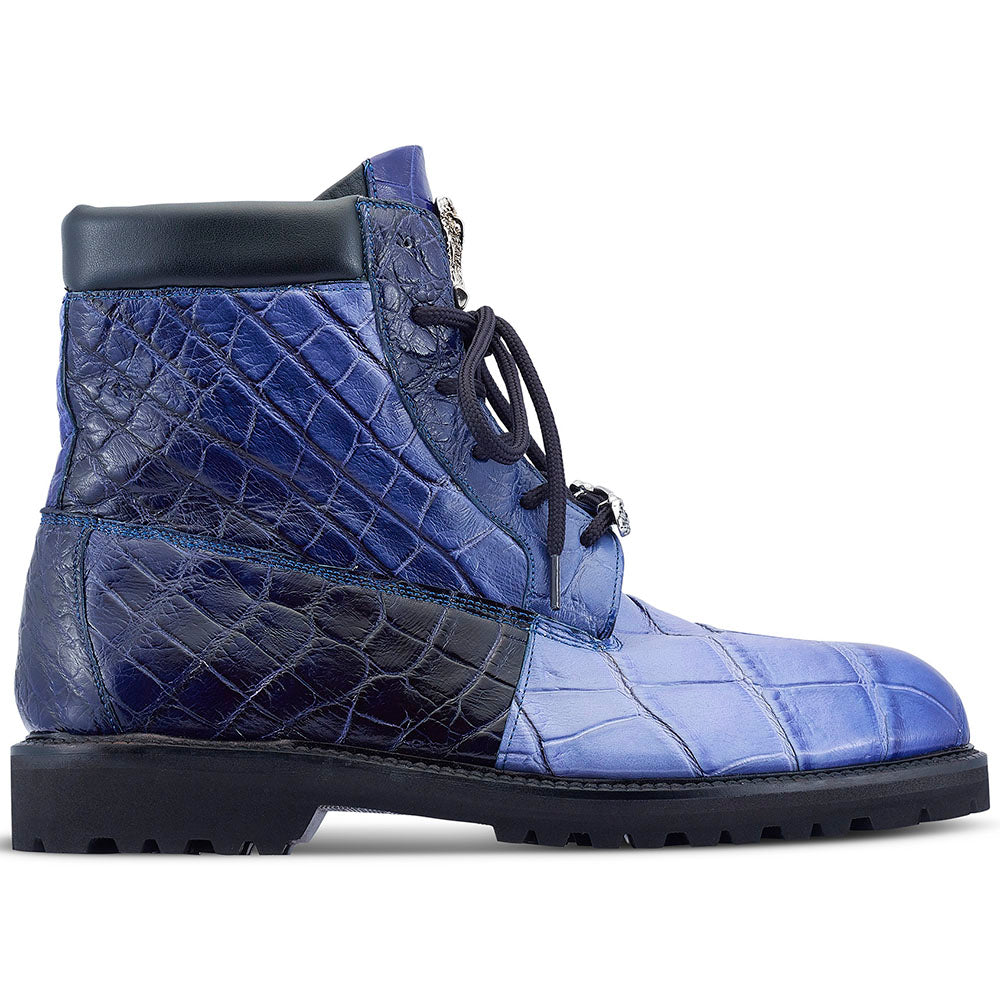 モーリー Mauri 4949/2 Alligator Boots Multi Blue | MensDesignerShoe.com