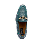 Mauri 4954/1 Alligator & Fabric Loafers Green / Hunter Green