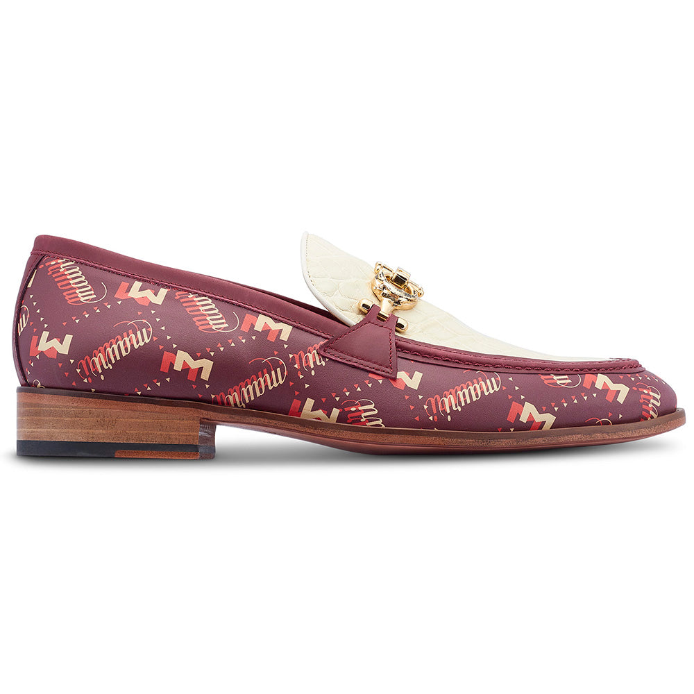 Mauri 4954/1 Alligator & Fabric Loafers M Shade Print Ruby Red / Cream