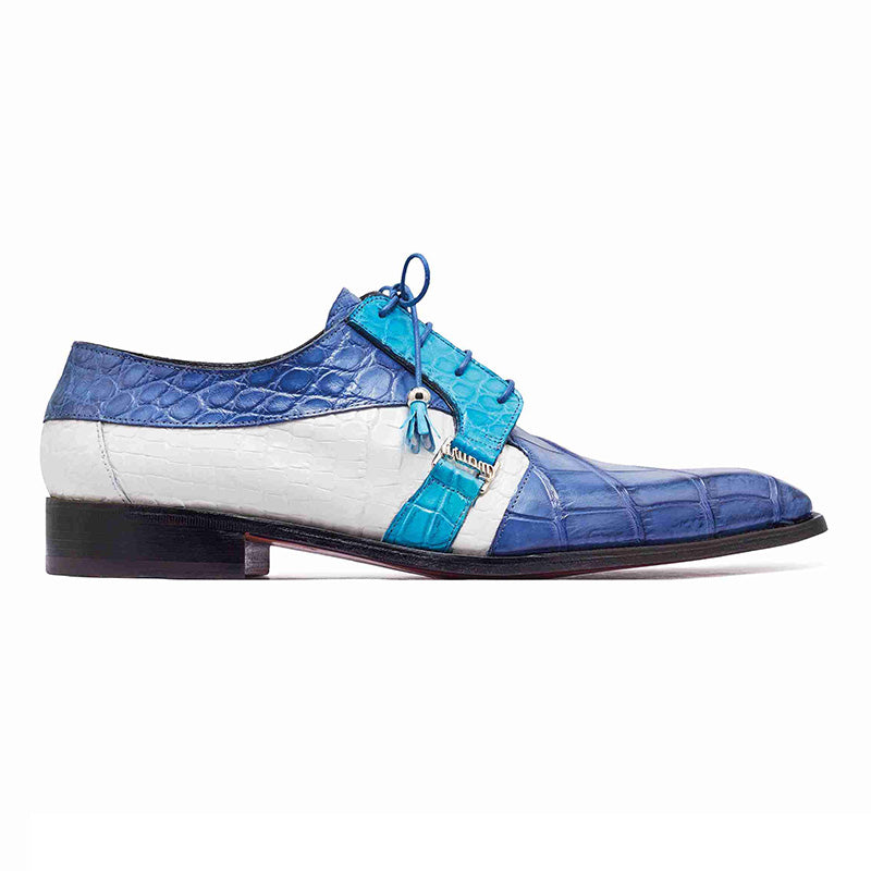 Mauri 4971 Body Alligator Shoes Caribbean Blue / Azure / White (Special Order)