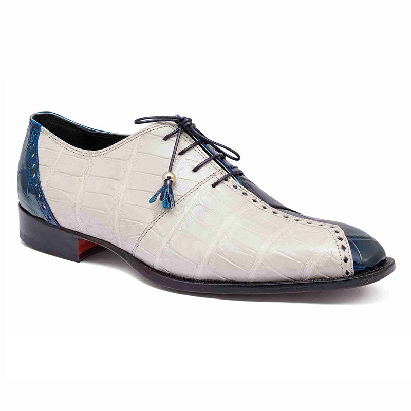 Mauri 4975 Body Alligator Shoes Blue / Cream