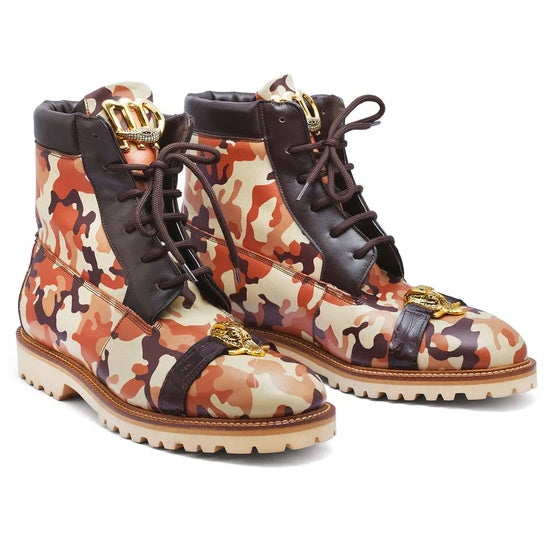 Mauri 4980 Rambo Calf & Crocodile Boots Camo