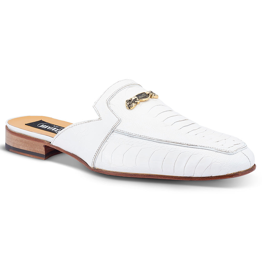 Mauri 4981 Ostrich Leg Half Shoes White