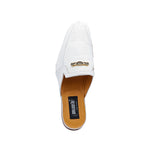 Mauri 4981 Ostrich Leg Half Shoes White