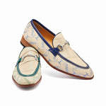 Mauri 4983 Body Alligator & Fabric Loafers Spring Green / Cream / Hunter Green (Special Order)