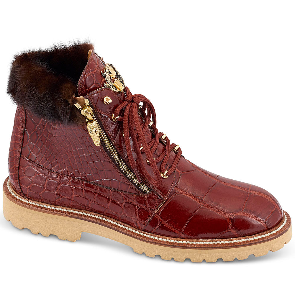 Mauri 4987 Alligator & Mink Boots Gold