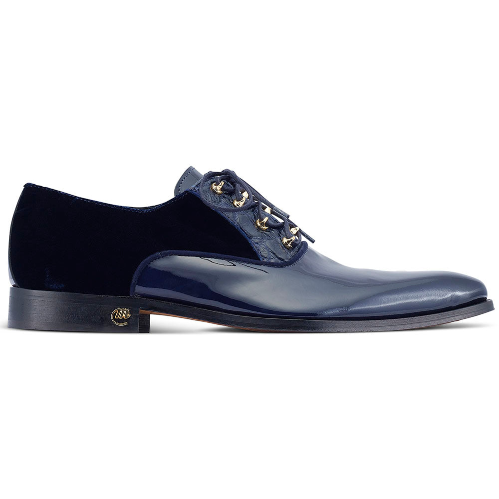 Mauri 4993 Patent / Velvet / Alligator Shoes Wonder Blue