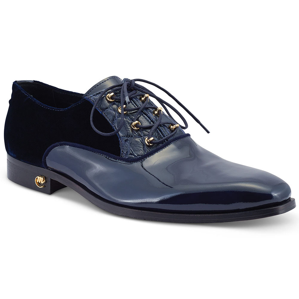 Mauri 4993 Patent / Velvet / Alligator Shoes Wonder Blue