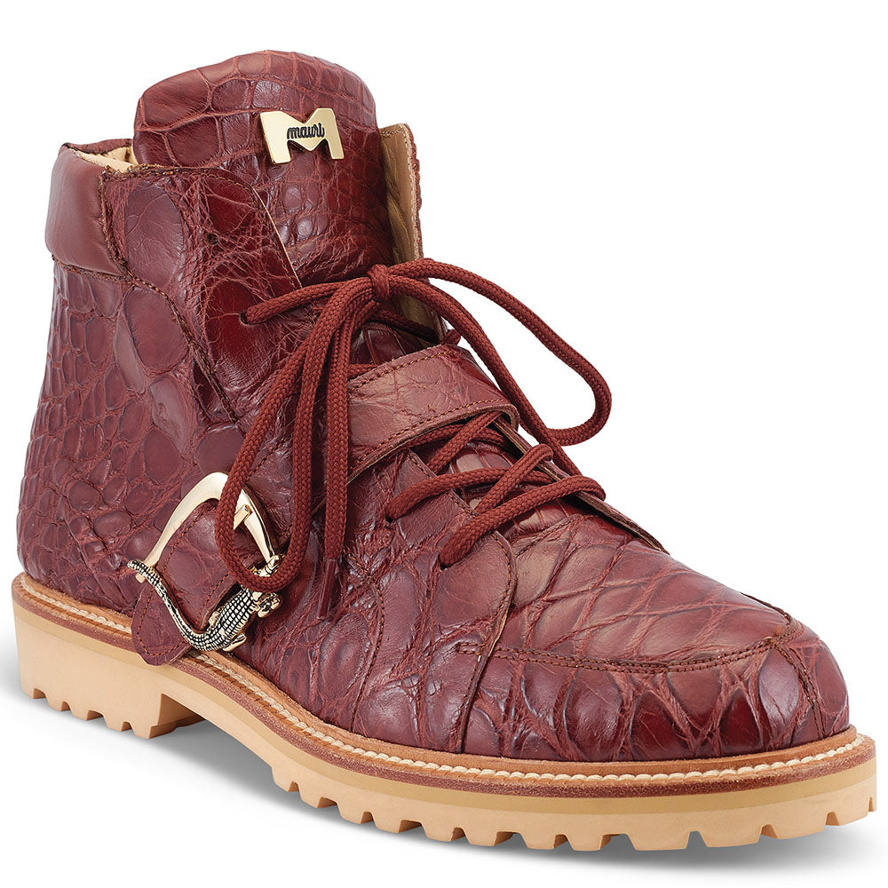 Mauri 4994/1 Alligator Chukka Boots Solid Gold