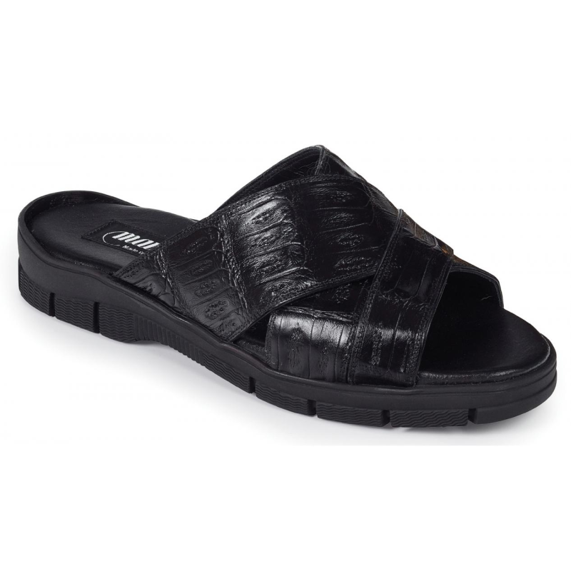 Mauri 5018 Cagnola Crocodile Sandals Black