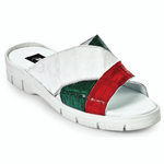 Mauri 5018 Cagnola Crocodile Sandals Italian Flag