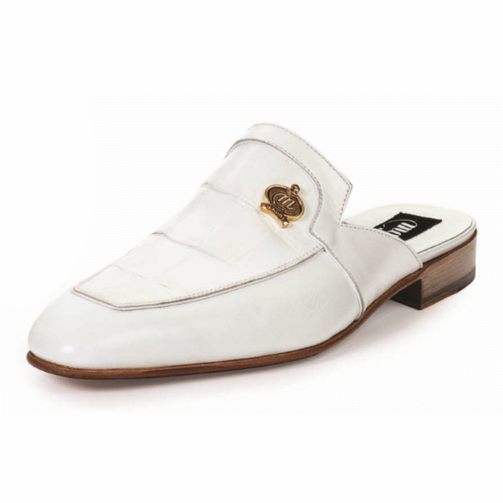 Mauri 4856 Canova Alligator & Calfskin Sandals White