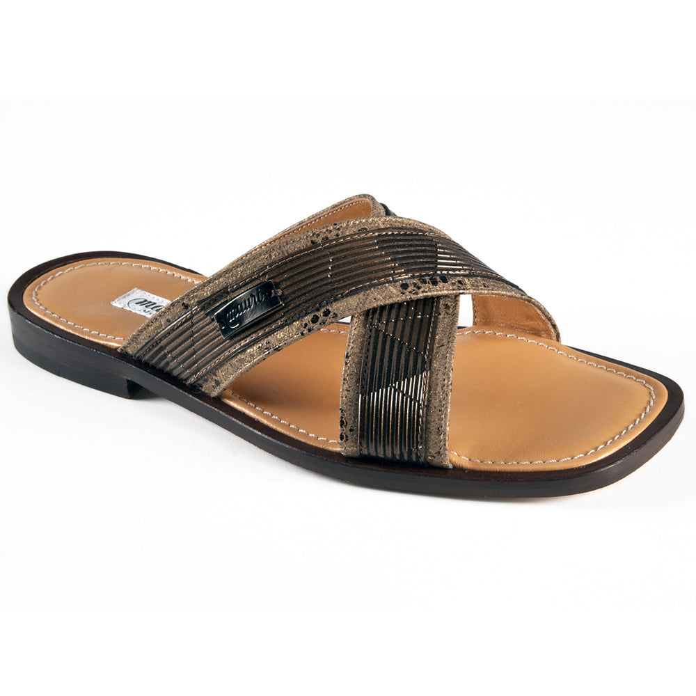 Mauri 5058 Leather Traces / Leather Gang Sandals Gold / Brown