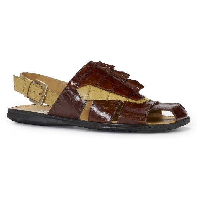 Mauri 5067 Lambro Crocodile & Hornback Sandals Gold & Yellow Pepper