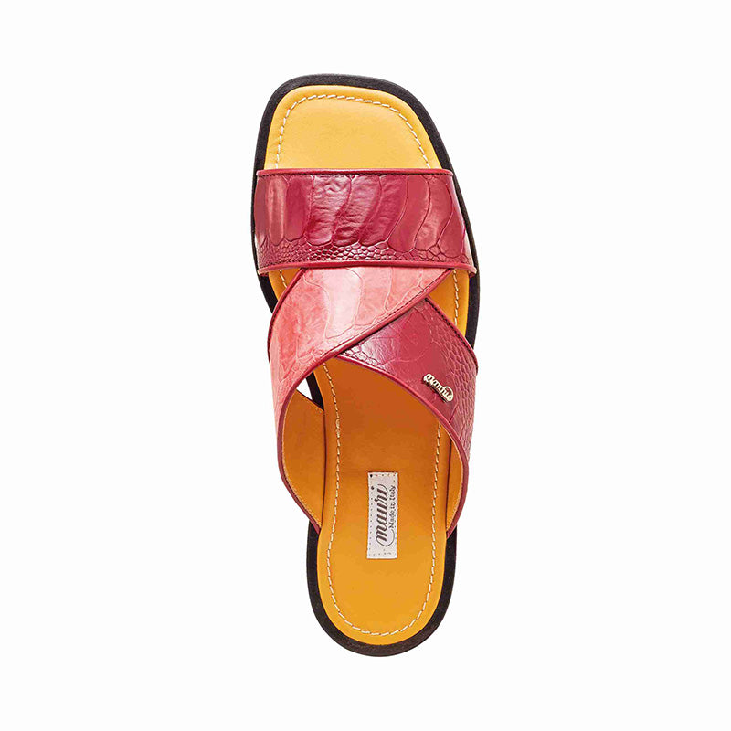 Mauri 5093 Ostrich Leg Sandals Ruby Red / Pink (Special Order)