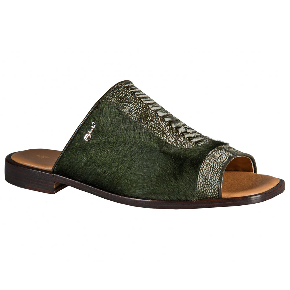 Mauri 5108 Ostrich Leg Suede / Pony Sandals Forest Green