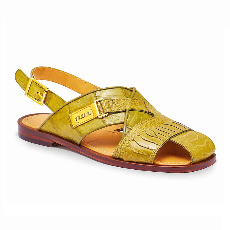Mauri 5113 Baby Crocodile / Ostrich Leg Sandals Khaki
