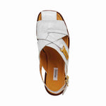 Mauri 5113 Baby Crocodile / Ostrich Leg Sandals White (Special Order)