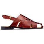 Mauri 5133 Hornback & Ostrich Leg Sandals Gold