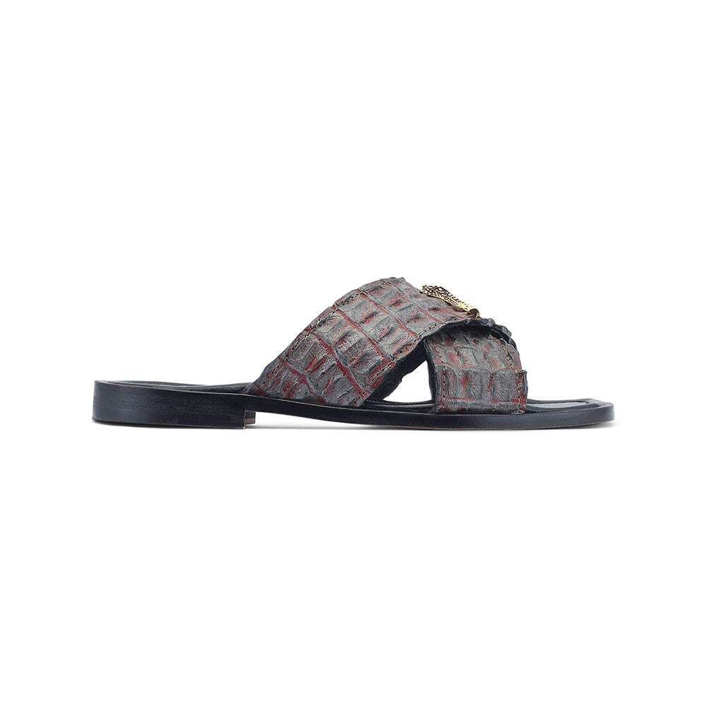 Mauri 5134 Coral Hornback Skin Sandals Green/Red