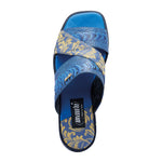 Mauri 5140 Cancun Ostrich Leg & Fabric Sandals New Blue