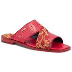 Mauri 5140 Cancun Ostrich Leg & Fabric Sandals Red
