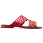 Mauri 5140 Cancun Ostrich Leg & Fabric Sandals Red