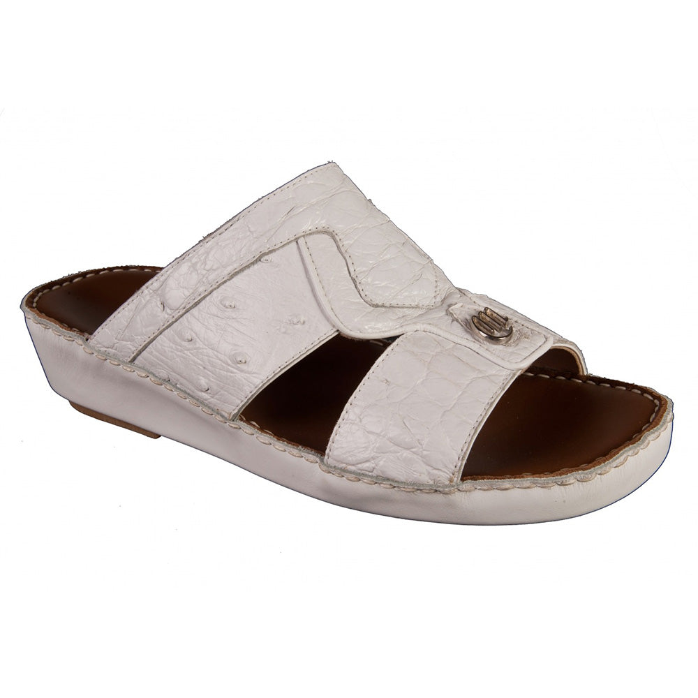 Mauri 5149 Alligator / Ostrich Sandals White