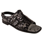 Mauri 5163 Ostrich Leg / Fabric Sandals Black / Scudo Grey