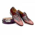 Mauri 53124 Caracalla Alligator Wingtip Shoes Cherry / Purple (SPECIAL ORDER)