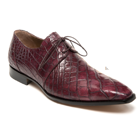 Mauri 53125 Body Alligator Dress Shoes Ruby Red / Gray 